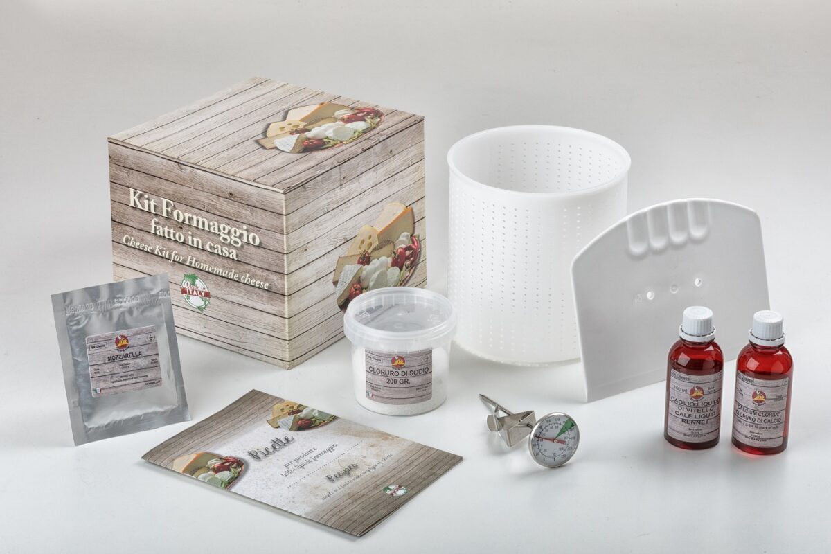 Set complet Mozzarella cu termometru sonda otel inox + Cultura