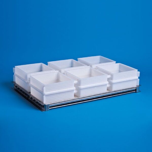 Suport multiforme branza cu tava de scurgere 6 matrite (19x19x H7cm)