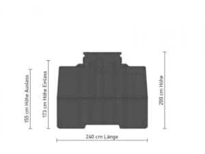 Rezervor subteran ingust colectare apa pluviala 3000 L-1793